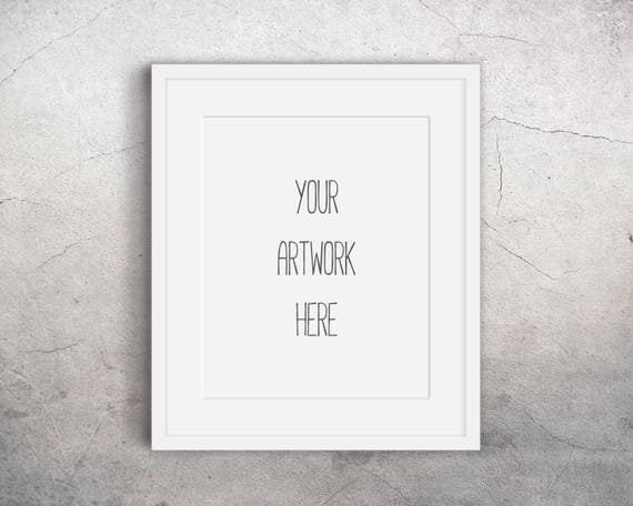 Simple frame mockup, modern frame mockup, modern poster mockup, minimalist, white frame, 8 x 10 inch, styled stock, frame mat, grey,DOWNLOAD