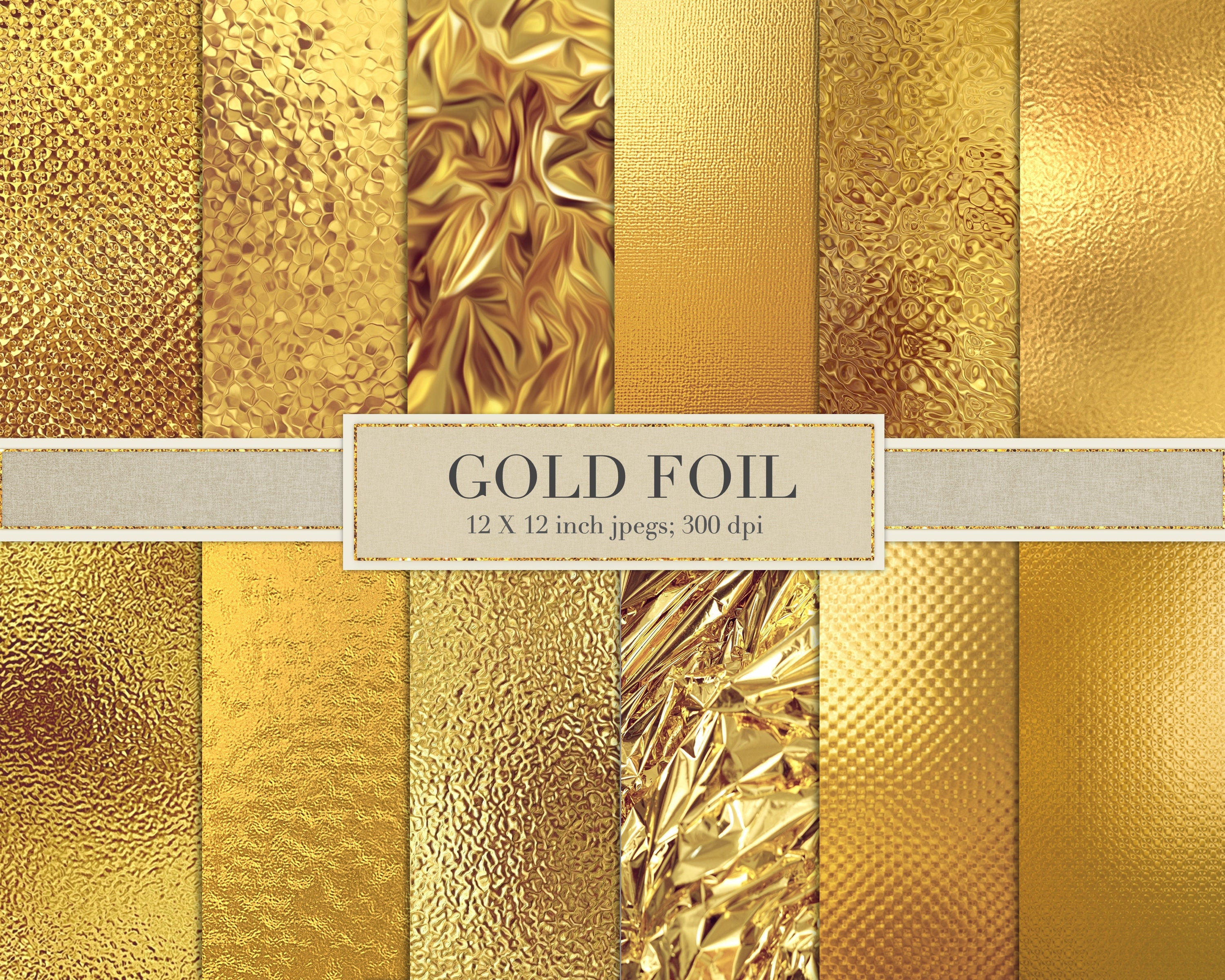 OMBRE HOLOGRAPHIC FOIL Digital Paper Metallic Gold Foil Colorful Holiday 6  Digital Scrapbook Papers 