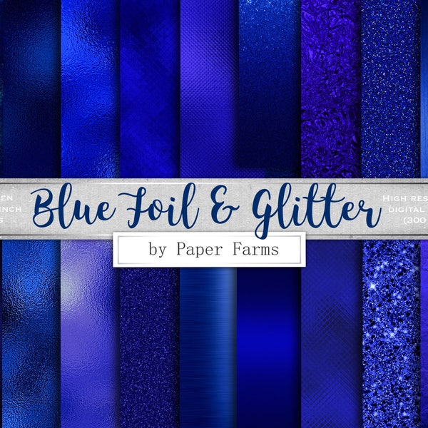 Blue foil digital paper, blue foil scrapbook paper, blue foil backgrounds, blue foil textures, blue foil, blue glitter, metallic blue, royal