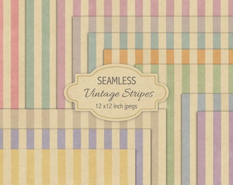 Seamless vintage stripes, tileable, seamless, background, digital paper, scrapbook paper, retro, stripes, vintage, circus, shabby, DOWNLOAD