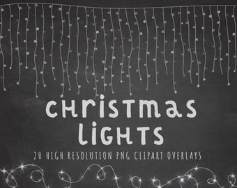 Christmas lights clipart, Christmas lights, overlay, overlays, string lights, strings, Christmas garlands, clipart, chalkboard, DOWNLOAD