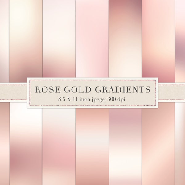 Rose gold gradients, rose gold textures, rose gold metallic, pink, gradient, metal, ombre, digital paper, scrapbook paper, foil, DOWNLOAD