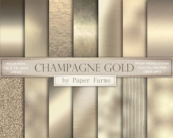 Champagne gold, champagne gold digital paper, champagne gold background, champagne gold textures, scrapbook , brushed metal, flake, foil