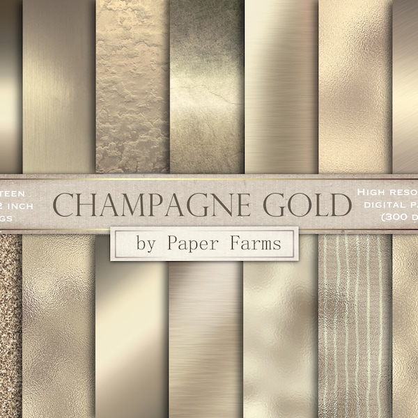 Champagne gold, champagne gold digital paper, champagne gold background, champagne gold textures, scrapbook, brushed metal, flake, foil
