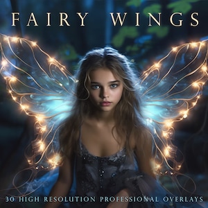 Fairy wing overlays, fairy wings, bokeh lights, overlay, fairy lights, butterfly wing, photoshop overlays, fantasy, metallic, iridescent