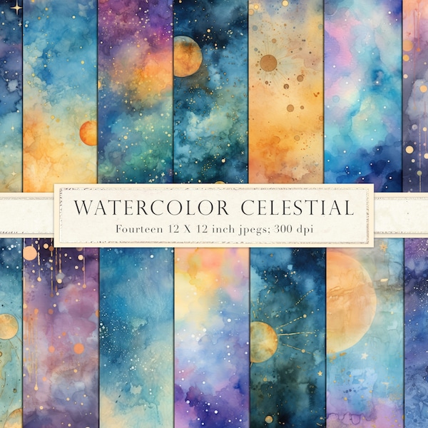 Celestial Watercolor - Etsy