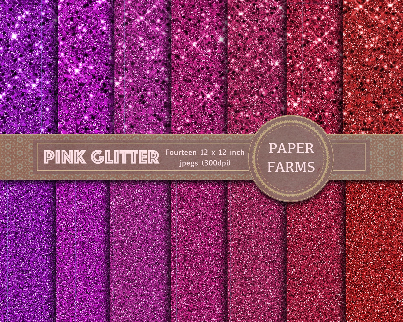 Pink Glitter Digital Paper Pink Glitter Scrapbook Paper Etsy