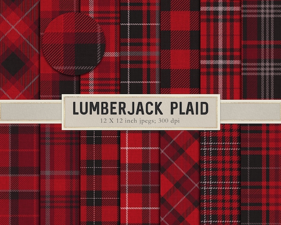 Lumberjack plaid, black and red plaid, red and black plaid, lumberjack, tartan, gingham, realistic, Christmas, digital paper, DOWNLOAD