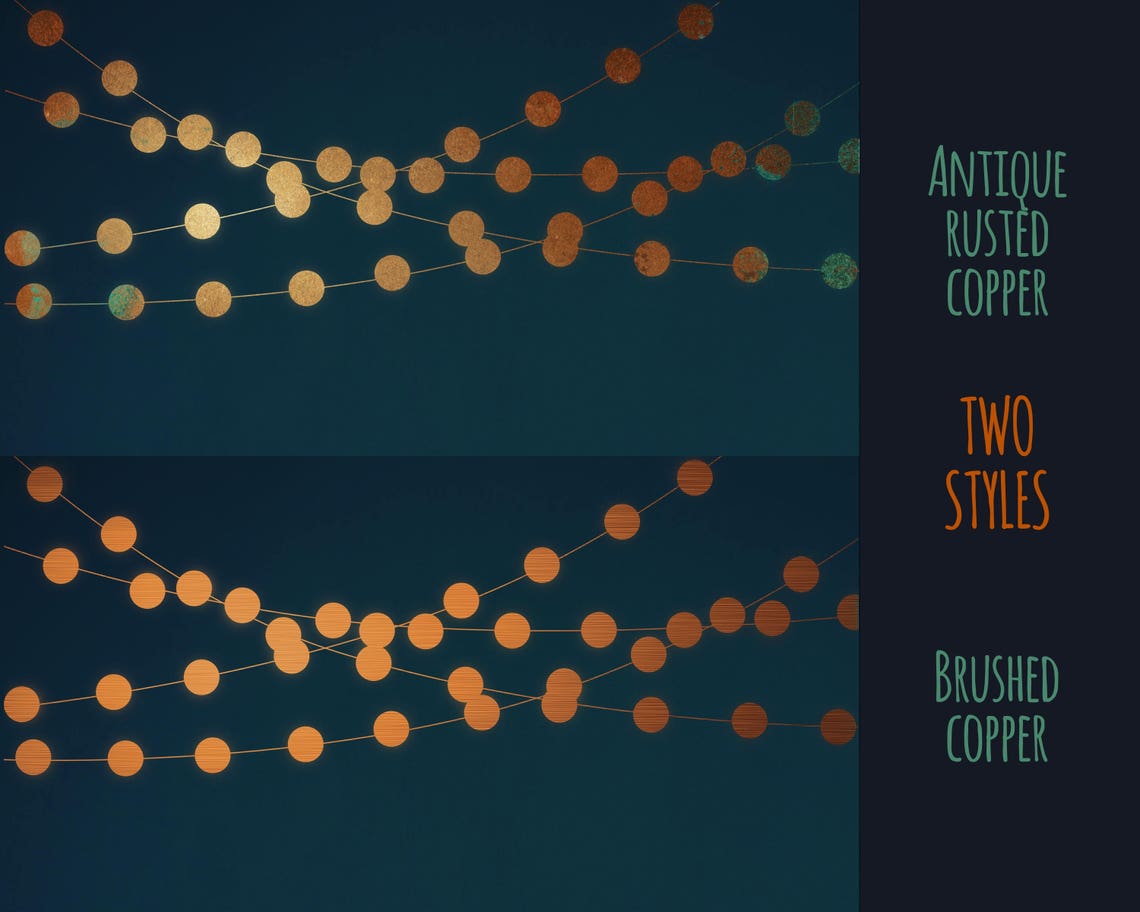 Copper Lights Strings Lights Overlay Copper Patina Rusted Etsy