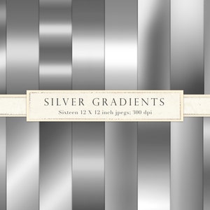 Silver gradient, metallic gradient, silver metal, digital paper, scrapbook paper, background, digital gradient, silver foil, DOWNLOAD