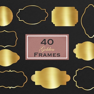 Gold frames, clipart, labels, tags, decorative, gold, digital frames, gold borders, overlay, scrapbook, metallic, decorative frame, DOWNLOAD