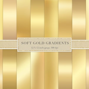 Gradientes de oro suave, degradados de oro claro, oro, papel digital, degradado metálico, fondo dorado, hoja de oro, metal, álbum de recortes, descargar