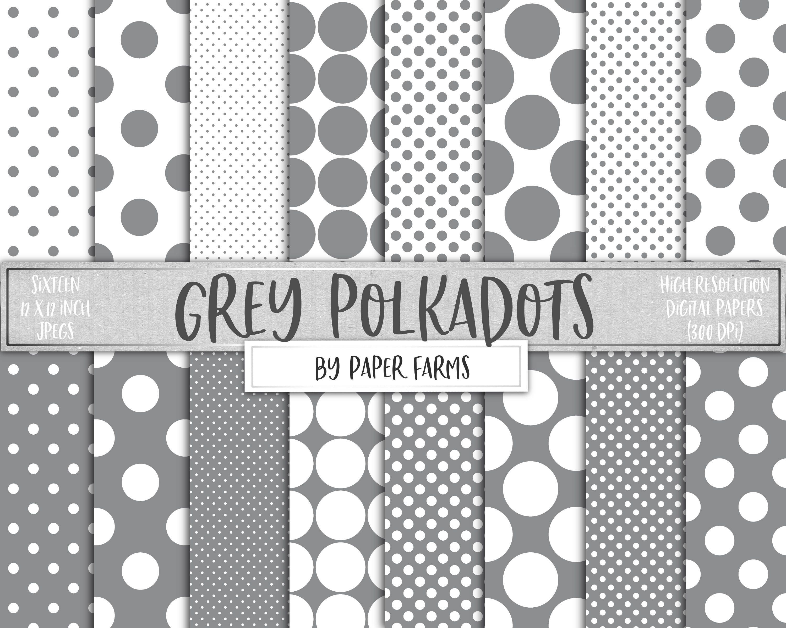 Grey dots, grey polkadots, gray dots, gray polkadots, digital paper, grey  circles, scrapbook paper, large dots, small dots, digital,DOWNLOAD, image size:3000x2400