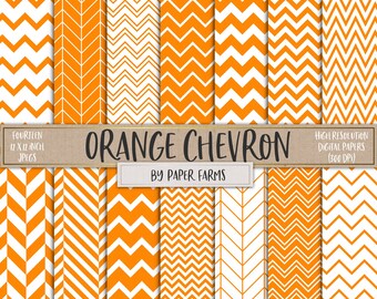 Orange Chevron Paper - Etsy