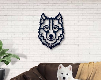 Metal Wolf Wall Art, Wolf Wall Decor, Wolf Art, Wolf Wall Hanging, Wolf Gifts for Men, Geometric Wolf Sign, Animal Wall Art, Gift for Son