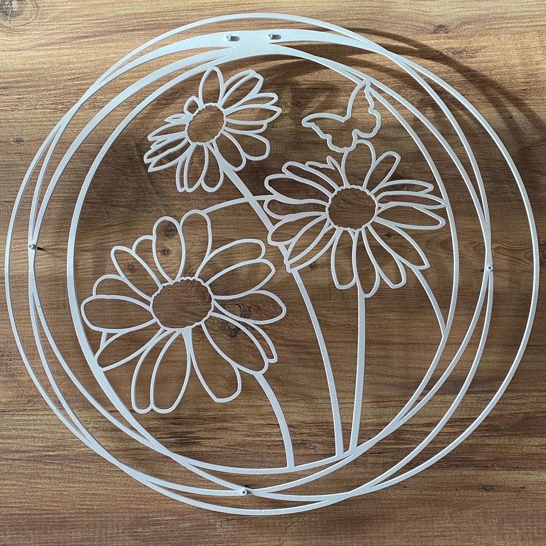 Daisy Metal Wall Art, Flowers Metal Wall Art, Metal Wall Art, Living