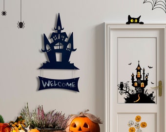 Metal Halloween Decor, Halloween Home Decor, Halloween Decorations, Front Door Decor, Halloween Wall Art, Halloween Wall decor