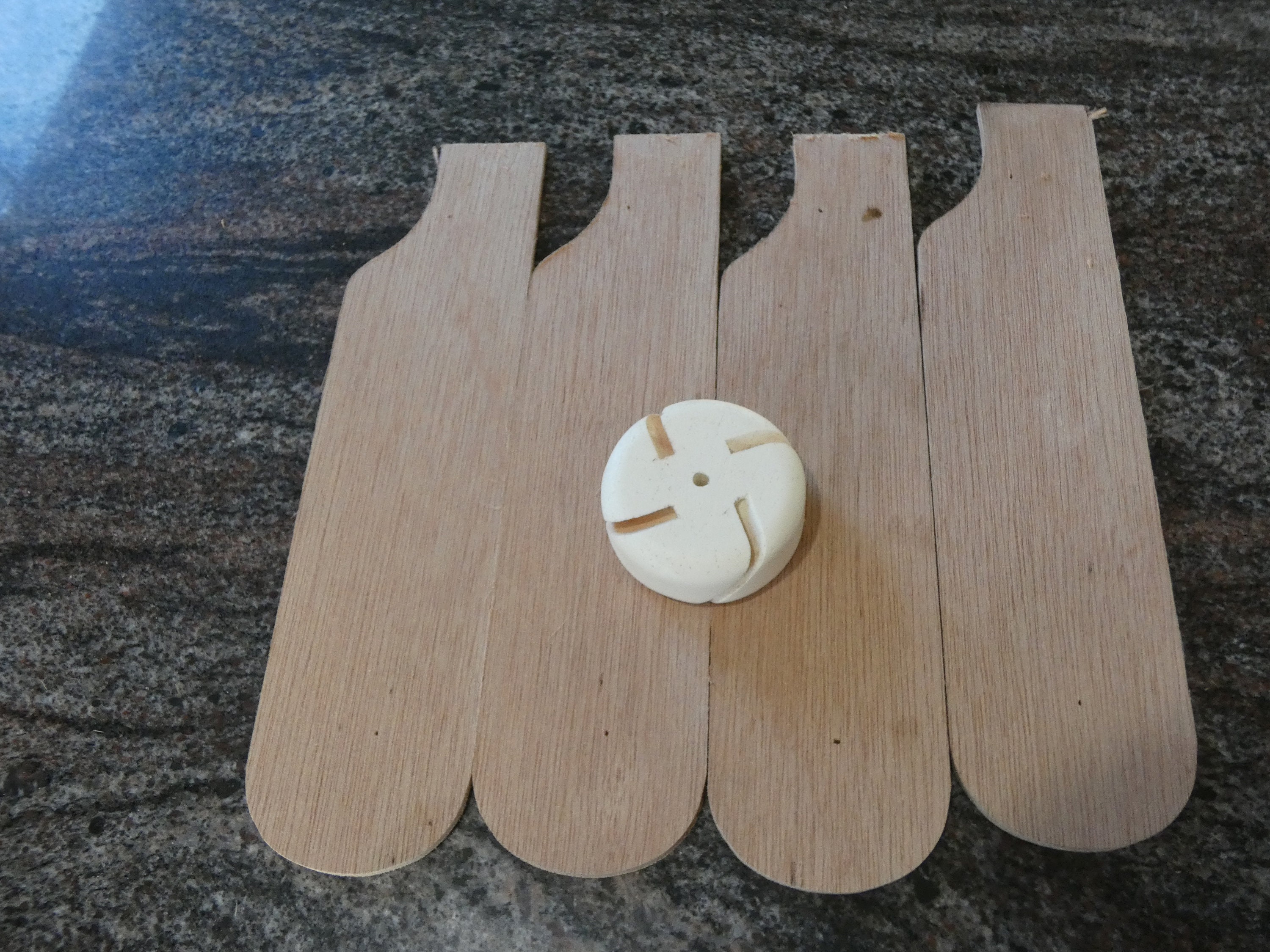 Whirligig Propeller Kit With Long, 1/8 Straight Blades, and Resincast