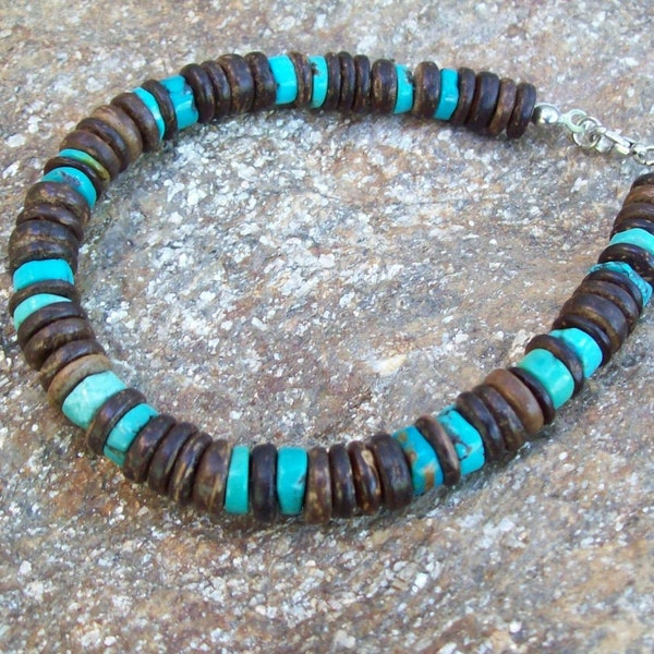 Mens turquoise bracelet