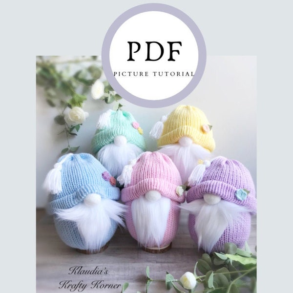 Knitting Machine Gnome Picture Tutorial PDF| Gnome  How To Guide| Knitting Machine Pattern| Gnome Pattern| PDF Download Gnome Pattern