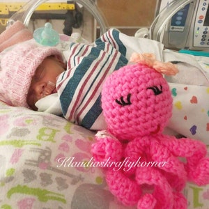 Crochet octopus for babies Crochet Octopus Octopus Plush Preemie octopus Octopus for preemie NICU octopus Stuffed octopusOctopus toy image 5