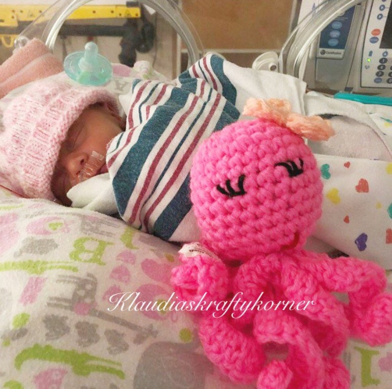 Crochet octopus for babies Crochet Octopus Octopus Plush Preemie octopus Octopus for preemie NICU octopus Stuffed octopusOctopus toy image 5