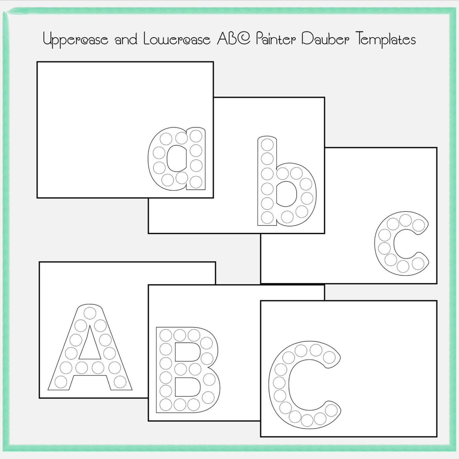 Alphabet Paint Dauber Template - Etsy