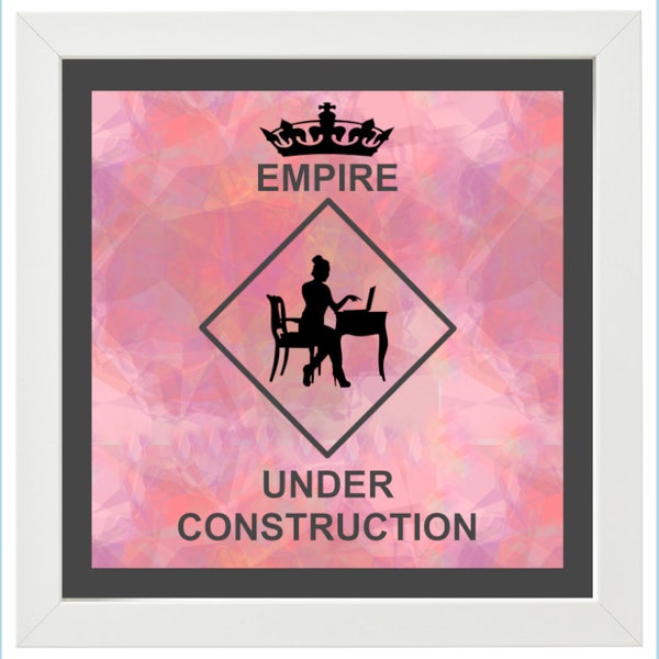 Pink Multi Empire Under Construction - Digital JPG download 300dpi printable picture poster image 9x9" fits Ikea Ribba 10" frames