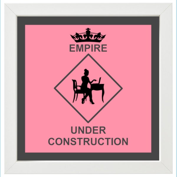 Pink Empire Under Construction - Digital JPG download 300dpi printable picture poster image 9x9" fits Ikea Ribba 10" frames