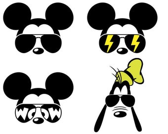 Download Free Sunglasses Mickey Etsy SVG Cut Files
