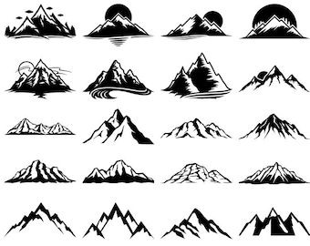 Mountains SVG, File For Cricut, For Silhouette, Cut Files, Png, Dxf, Svg Files