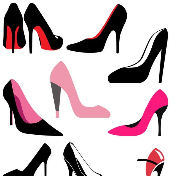 High Heel SVG, Womens Shoes SVG, Stiletto Heels Svg, File For Cricut, For Silhouette, Cut Files, Png, Dxf, Svg Files