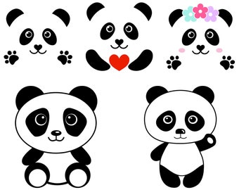 Panda Face Svg Etsy