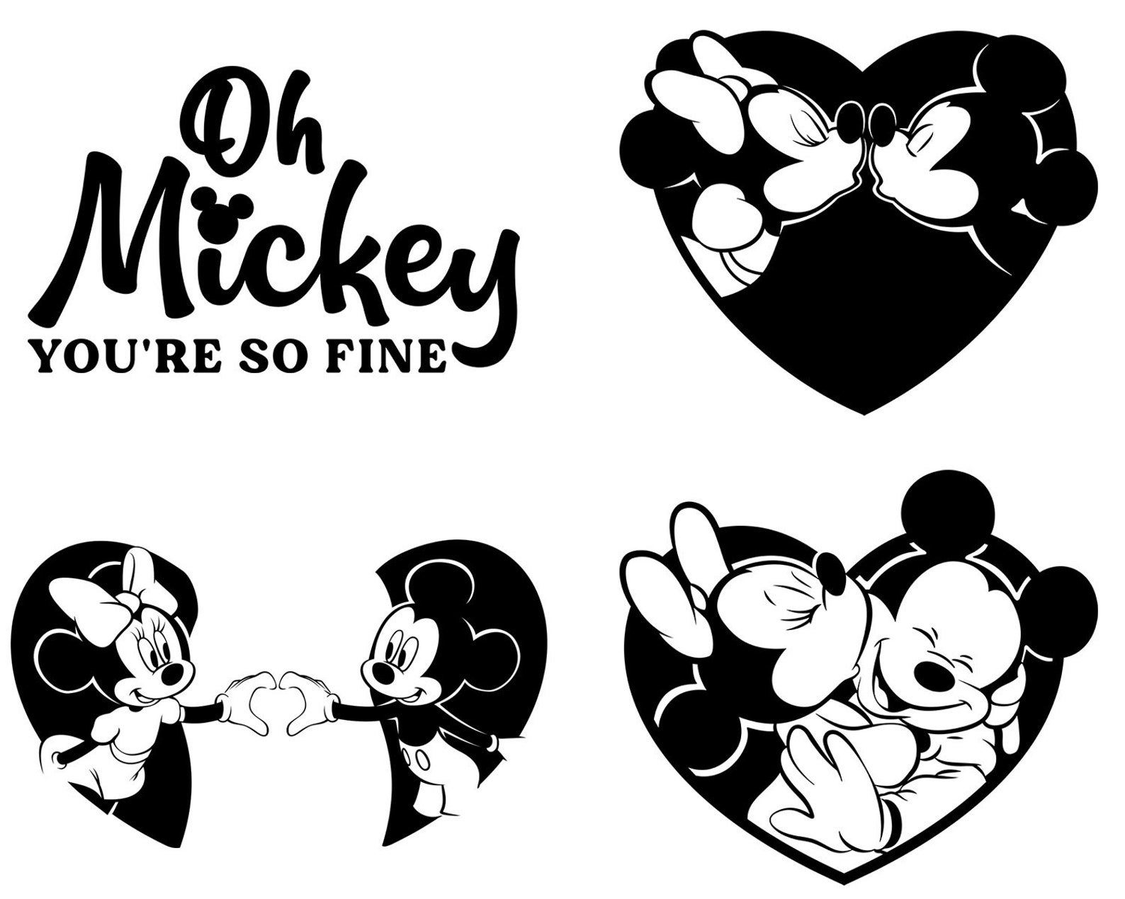 Mickey Mouse SVG Minnie Mouse SVG Mickey Head Mickey Love | Etsy