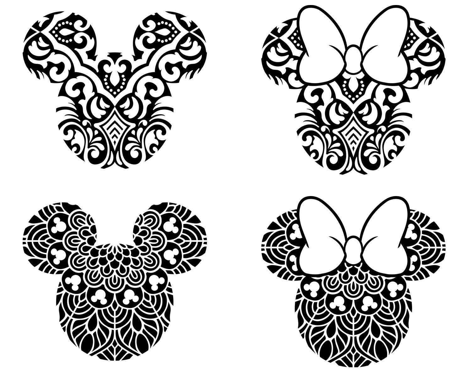 Mickey Mandala Svg Disney Mandala Svg Mickey Mouse Svg Coloring Pages