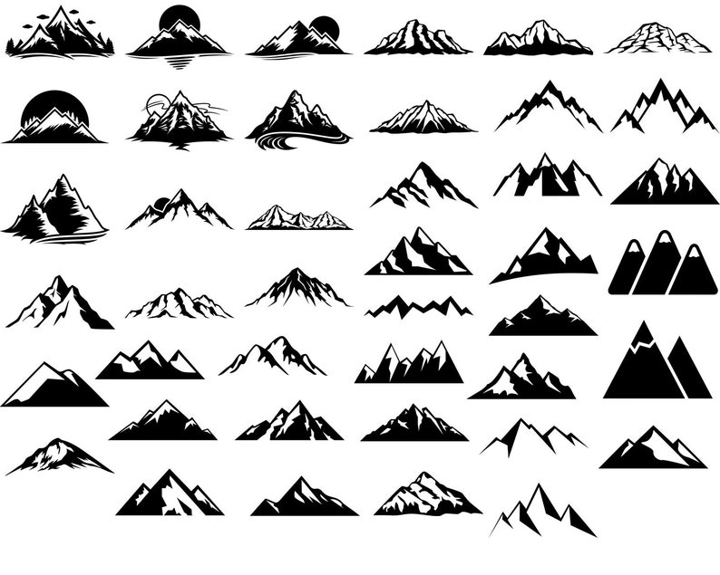 Mountains SVG, File For Cricut, For Silhouette, Cut Files, Png, Dxf, Svg Files image 2