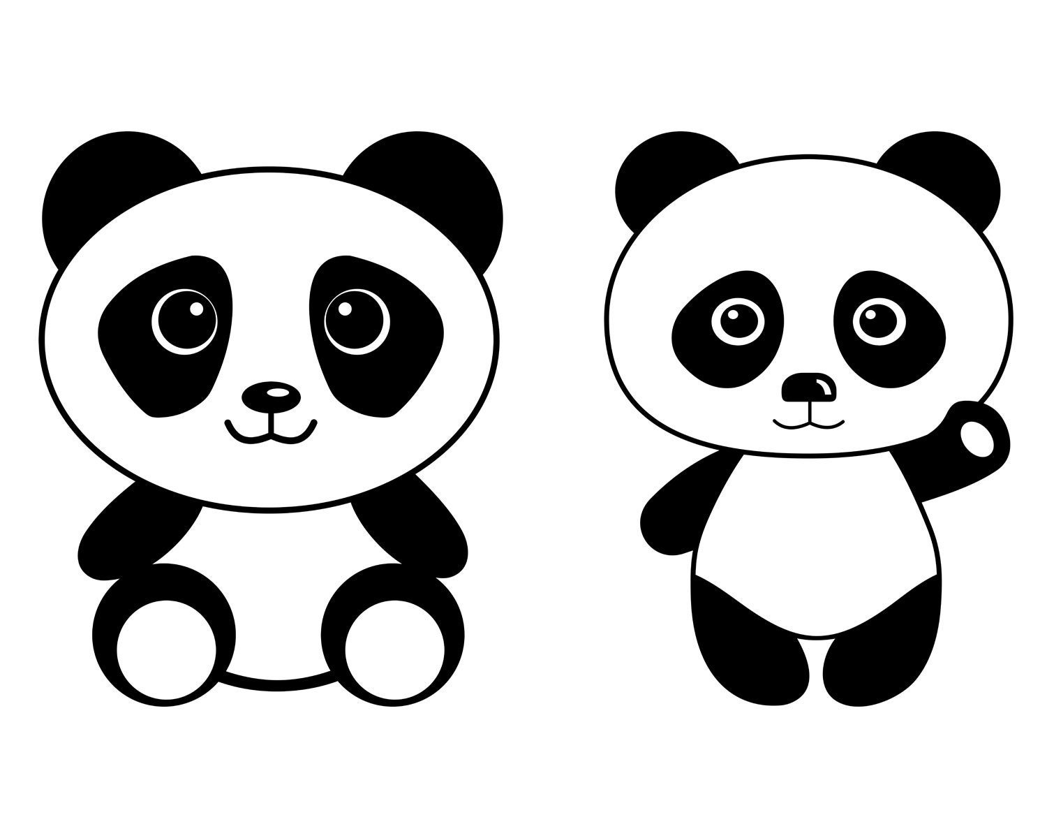 Panda Wink Head Muzzle Stroke PNG & SVG Design For T-Shirts