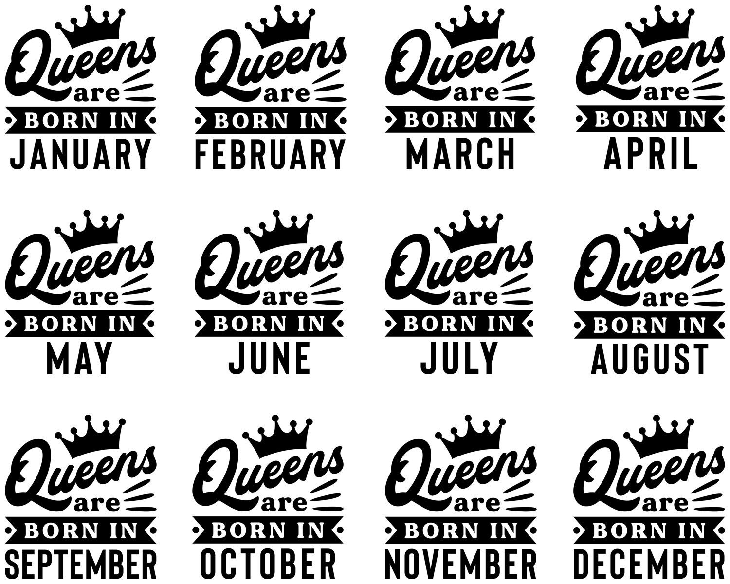 Queens Are Born In SVG, October, November, December, January, Birthda…