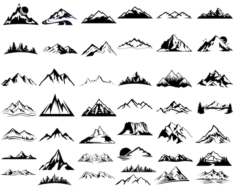 Mountains SVG, File For Cricut, For Silhouette, Cut Files, Png, Dxf, Svg Files image 3