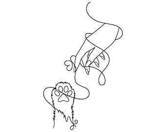 Cat Line Art SVG, For Cricut, Laser Cutting Files, Silhouette