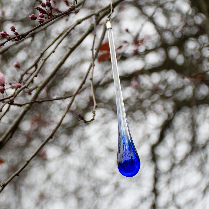 Raindrop Ornament Hand Blown Art Glass Tear Vancouver Rain Etsy