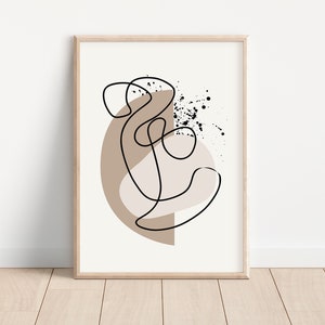 Organic Line Art, Downloadable Print, Minimalist Modern Art, Abstract Art Print, Abstract Shapes, Neutral Art, Digital Print Art, Abstract 7