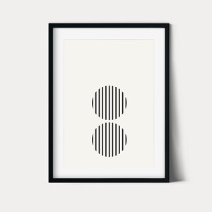 Minimalist Circles, Downloadable Print, Geometric Circles, Minimalist Modern Art, Black White Color Art, Wall Decor, Digital Art, Circle 6
