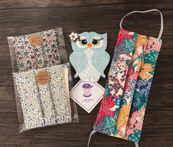 Liberty fabric face masks, triple layer face mask, Pack of 3 Liberty masks, Liberty print face mask, Liberty fabric mask, Liberty fan gift