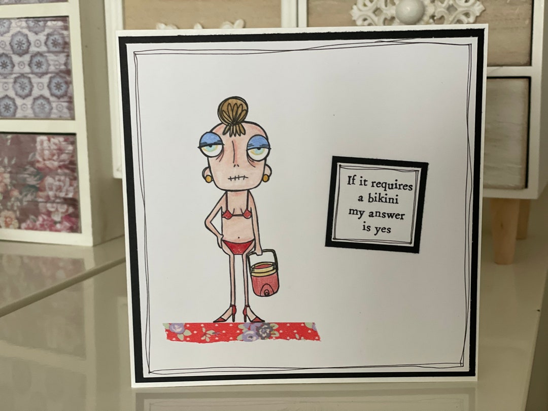 Bikini Birthday Card Ladies Birthday Card Fun Birthday Etsy