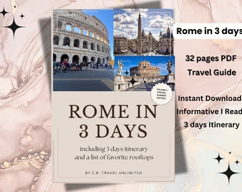 Guía de viaje de Roma: Itinerario de 3 días, lista de azoteas (PDF)