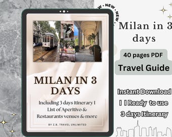 Milan Travel Guide: 3-Day Itinerary, Historical Cafes (Digital Download)