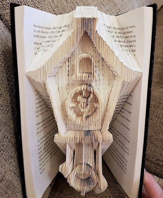 Cuckoo Clock Book Folding Pattern Time Timeless Precious Etsy