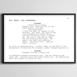 Apocalypse Now - Screenplay Movie Poster (up to 24&quot; x 36&quot;) - Script - Film Art - War - Vietnam - Army - Brando - Coppola - Kilgore - Napalm