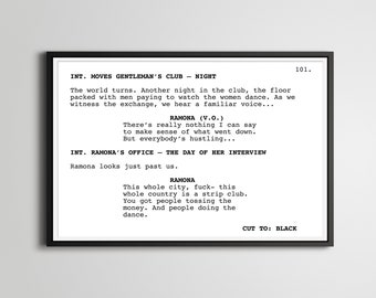 Plakat scenariusza filmu „Hustlers”: Jennifer Lopez Film Art